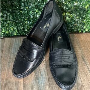 San Remo Men’s Dress Shoes Black Leather Made in Italy  9.5 9 1/2 (B)